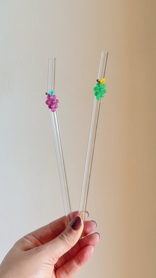 Set Of Two Grapes Straws