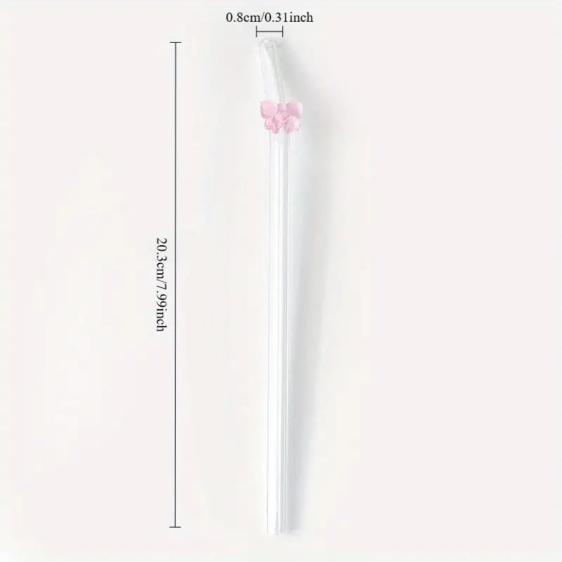 Pink Bow Straws Set of Two