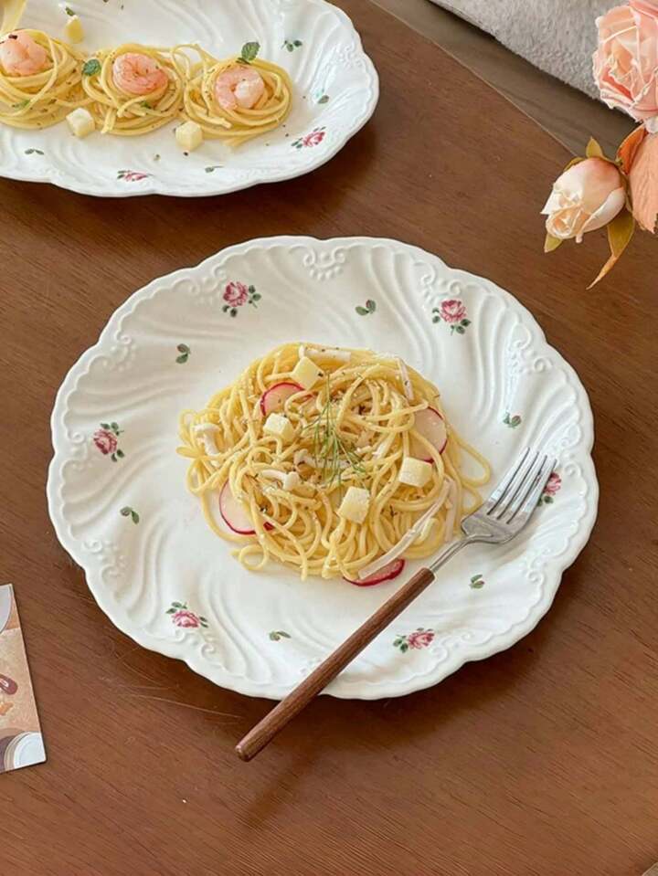 French Florals Ceramic Plate