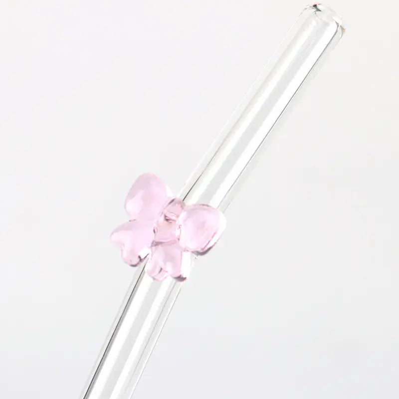 Pink Bow Straws Set of Two