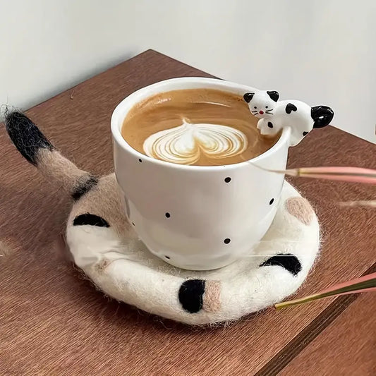 Cute Cat Ceramic Coffee Matcha Cup