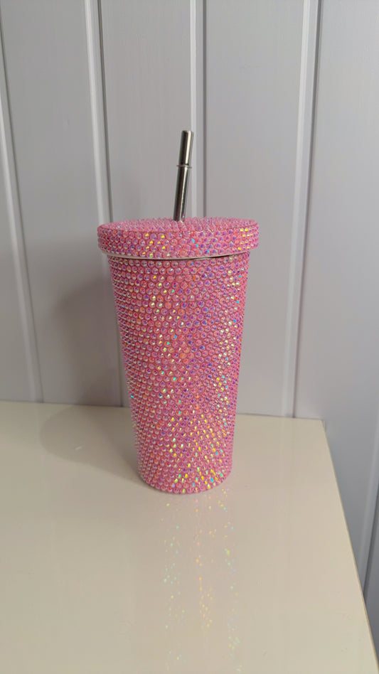 Pink Bling Stainless Steel Sipper Tumbler