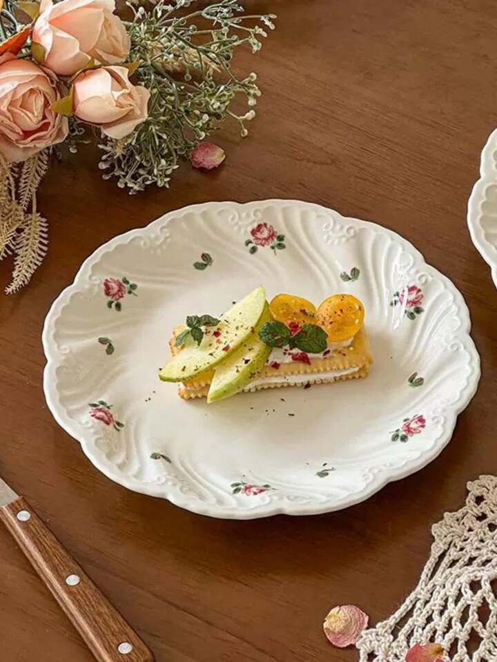 French Florals Ceramic Plate
