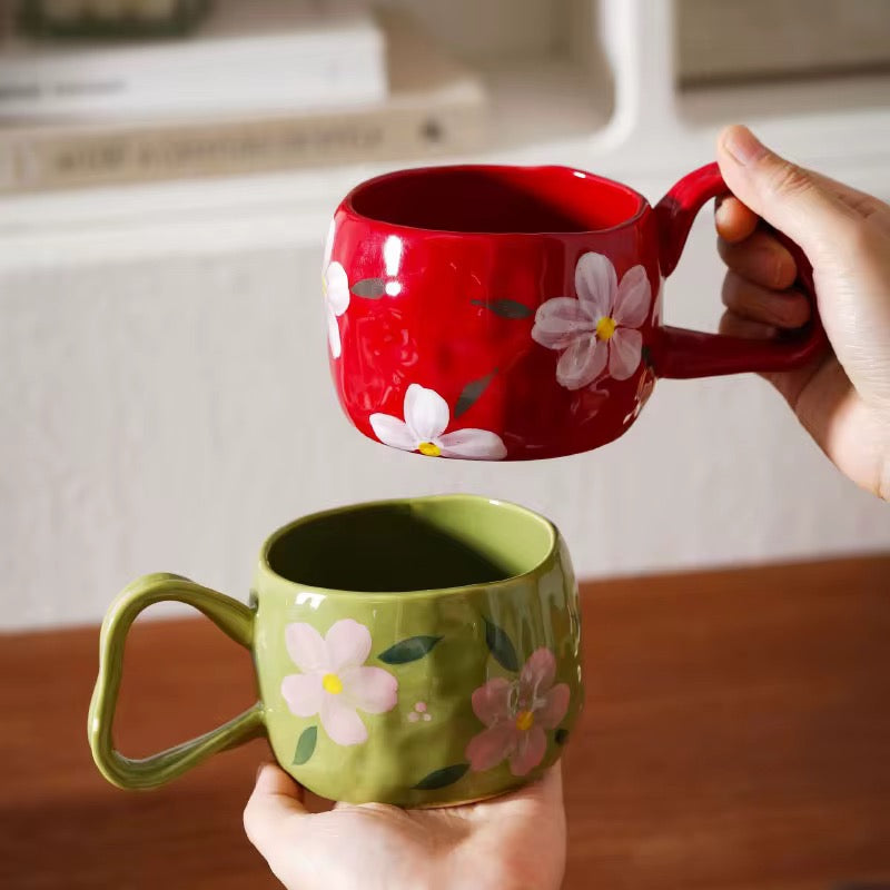 Floral Ceramic Coffee Cup