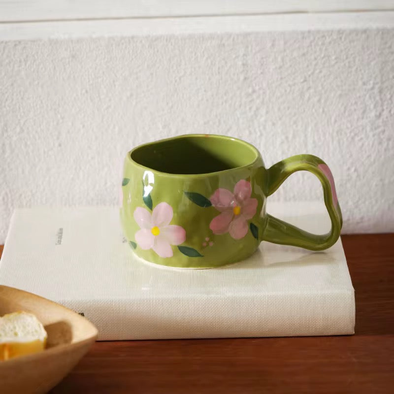Floral Ceramic Coffee Cup
