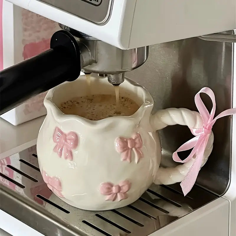 Charming Pink Bowknot Ceramic Mug