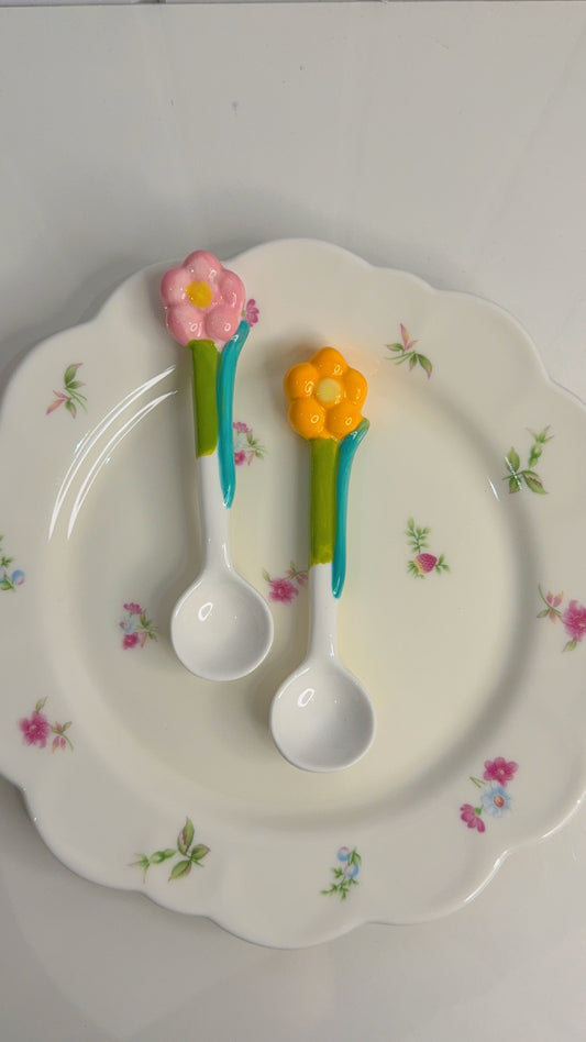 Set of Two Floral Spoons