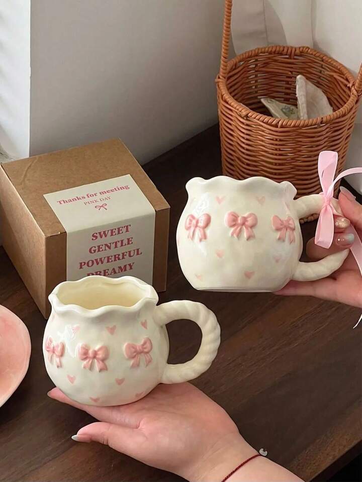 Cutest Bow Heart Coffee Cup