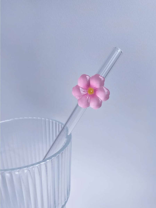 Set Of two Floral Straws