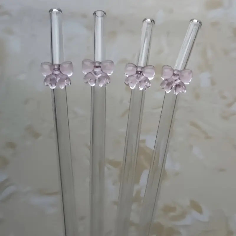 Pink Bow Straws Set of Two