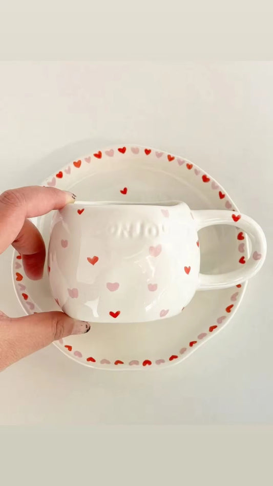 Little Hearts Cup and Plate set