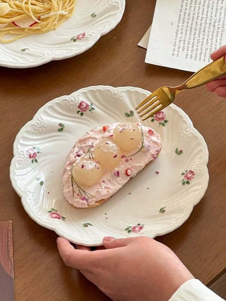 French Florals Ceramic Plate