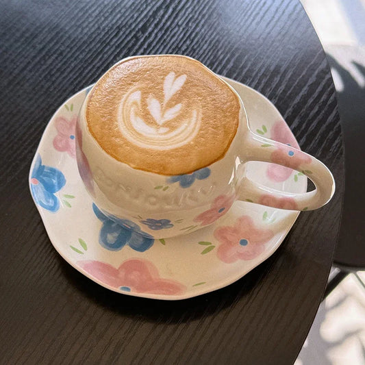 Blue and Pink floral Cup and Saucer Online in India