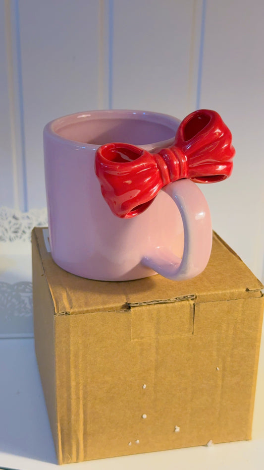 Red Bow Pink Coffee Mug