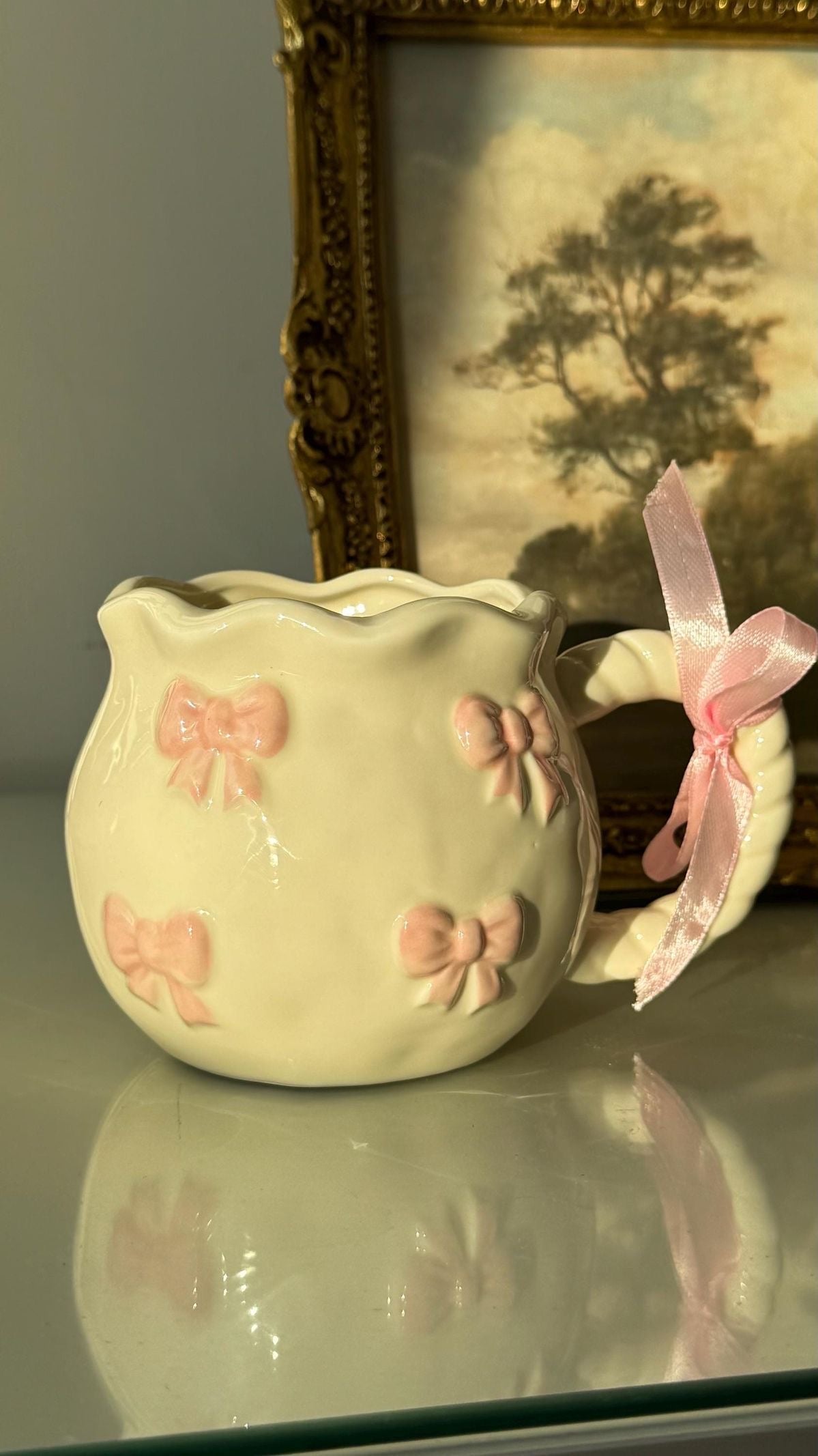 Charming Pink Bowknot Ceramic Mug