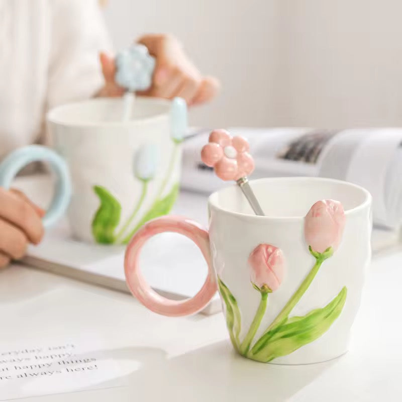 3D Tulip Coffee Mug ( without spoon )