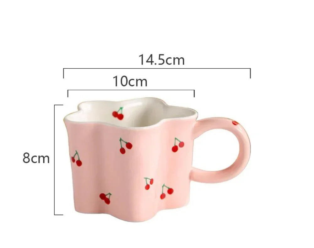 Hand painted pink cherry coffee Mug