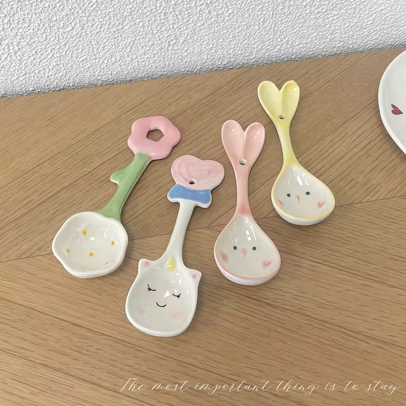 Set of four Ceramic Spoons