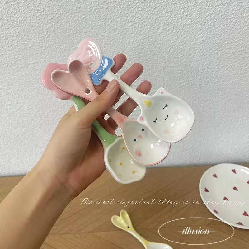 Set of four Ceramic Spoons