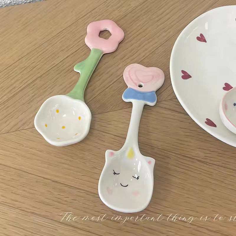 Set of four Ceramic Spoons