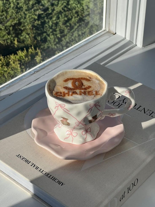 Hand Painted Cute Bear Ceramic Aesthetic Coffee Mug