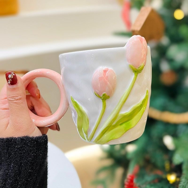 3D Tulip Coffee Mug ( without spoon )