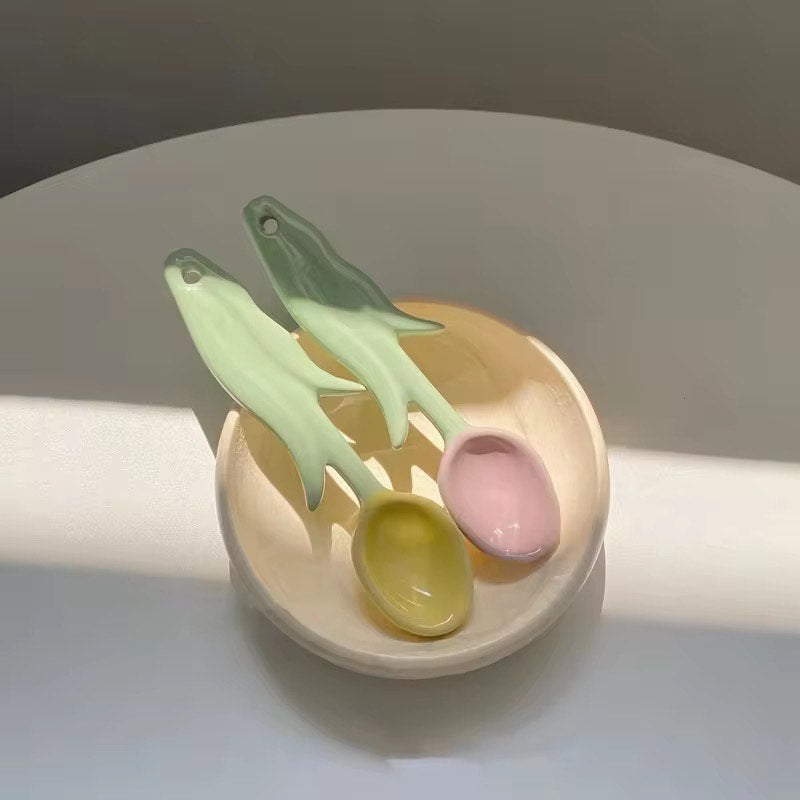 Tulip Ceramic Spoons Set of Two