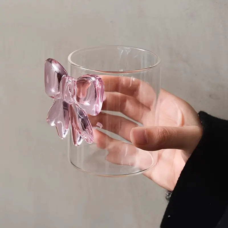 Pink Bow Glass Set of Two