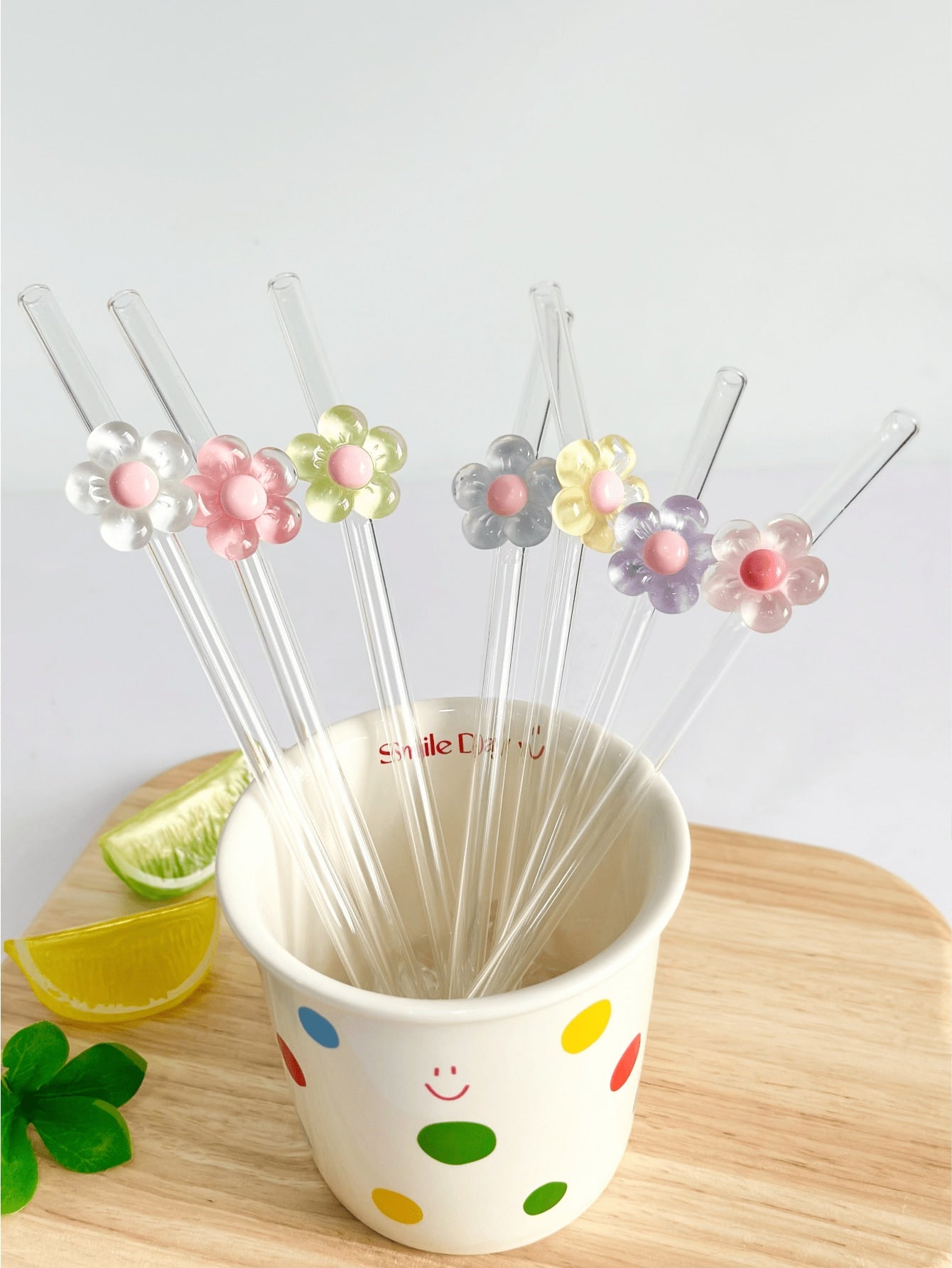 shop flower floral glass drinking straws online in India