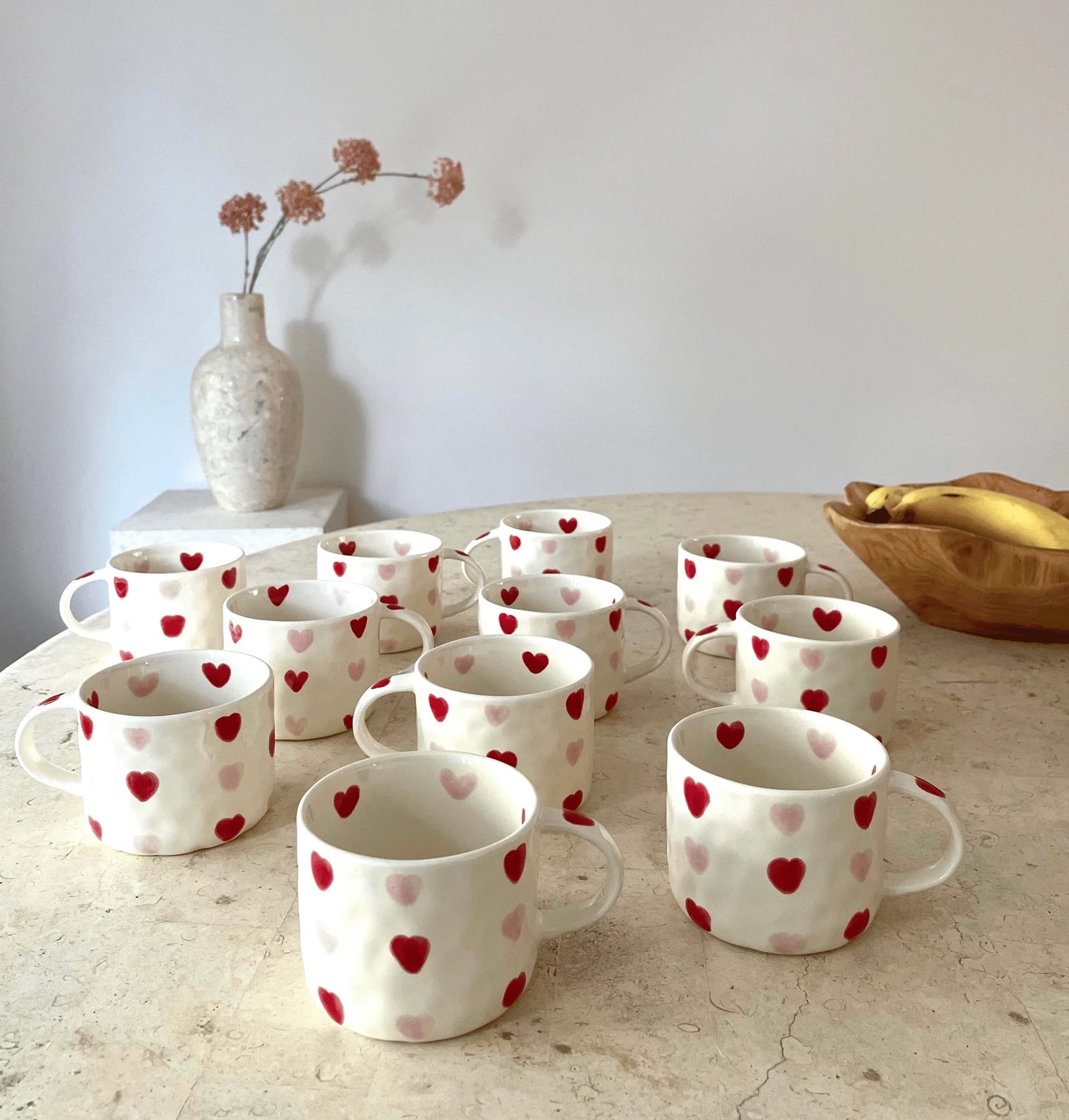 Red and Pink Heart Mug Set of Two